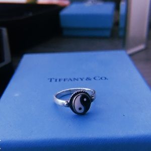 Yin and yang size 7 sterling silver ring.